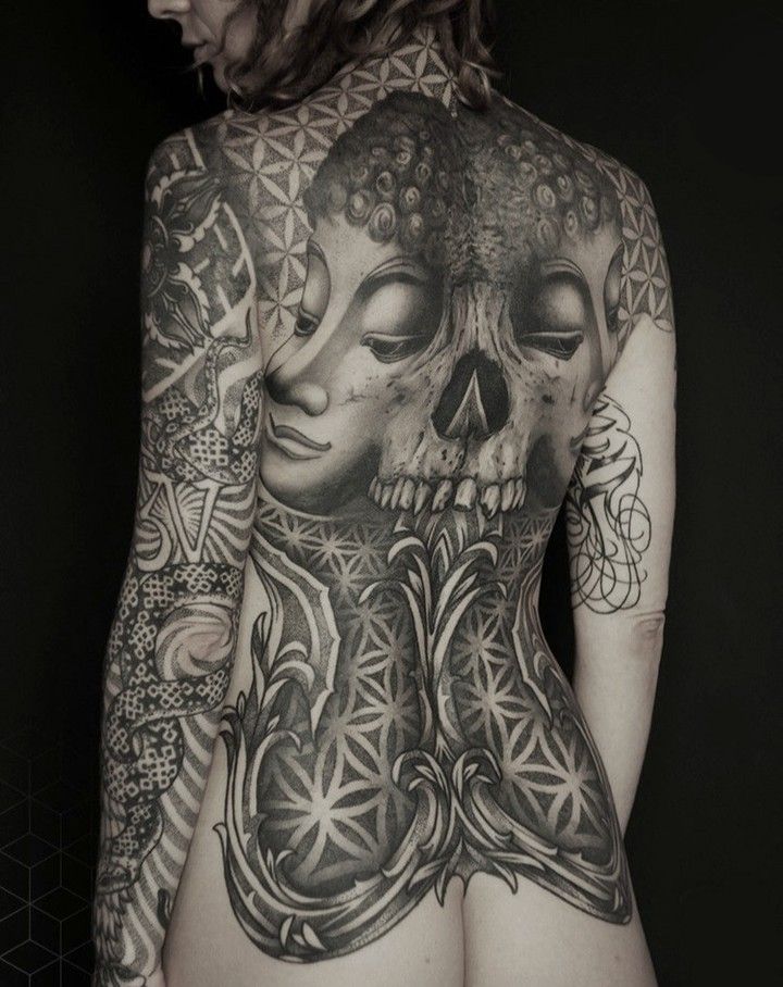 Dotwork tattoo by Jinn Tony
