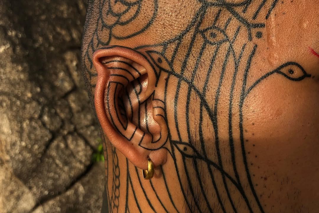 Hand poke tattoo by Arne
