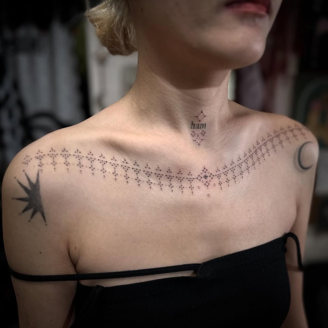 Hand poke tattoo by Arne