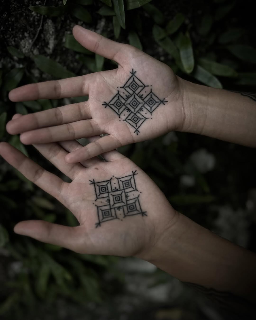 Hand poke tattoo by Arne