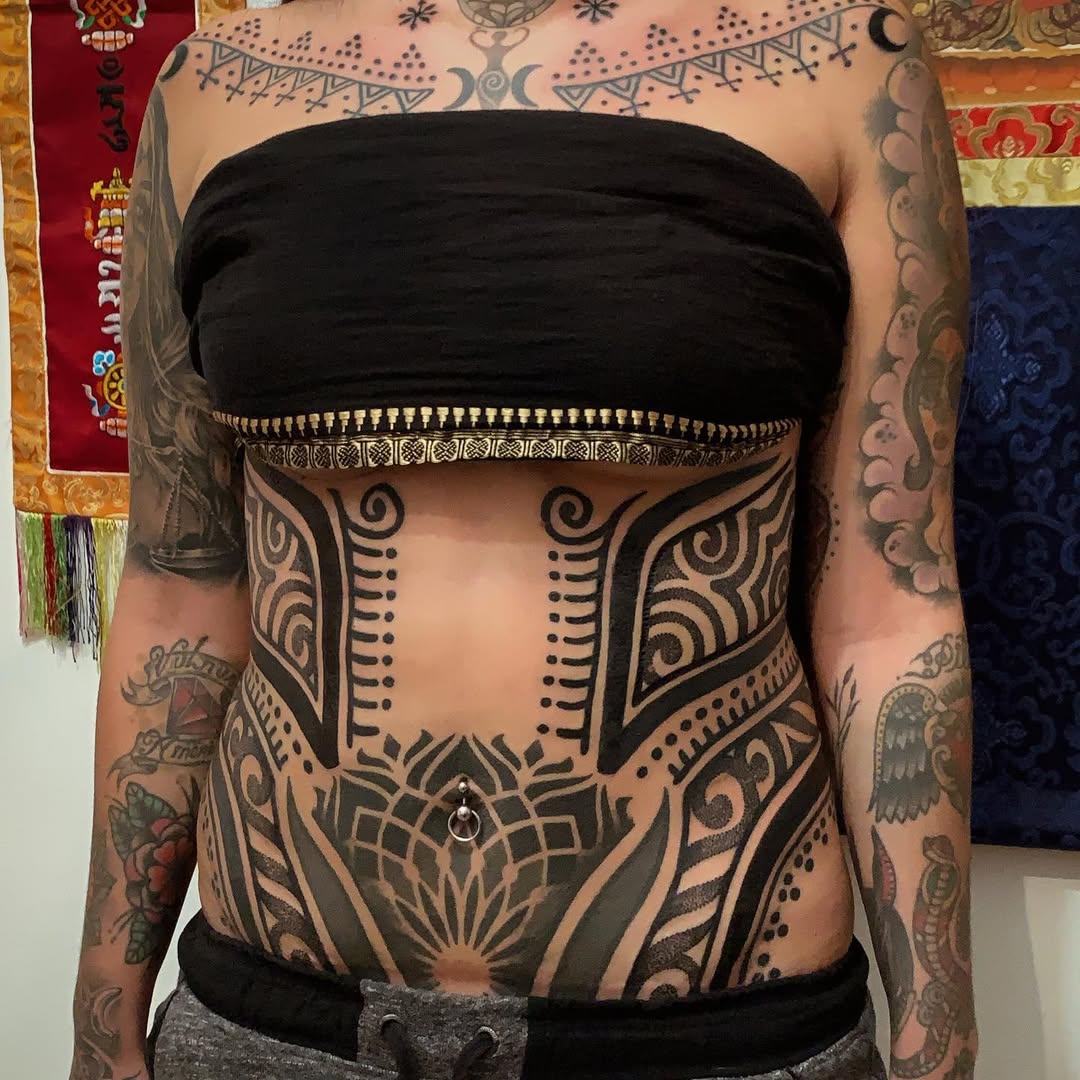 Ornamental tattoo by Beve