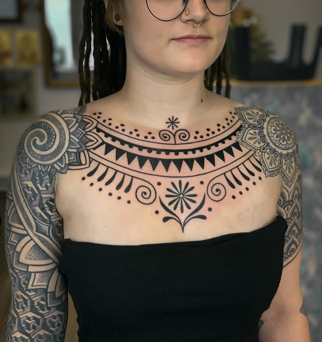Ornamental tattoo by Beve