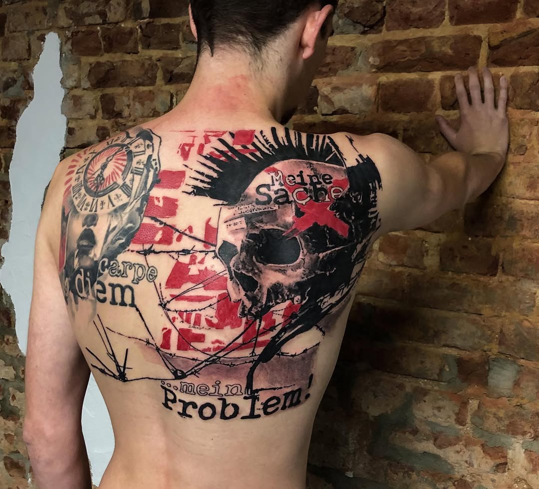 Trash Polka tattoo by Guido