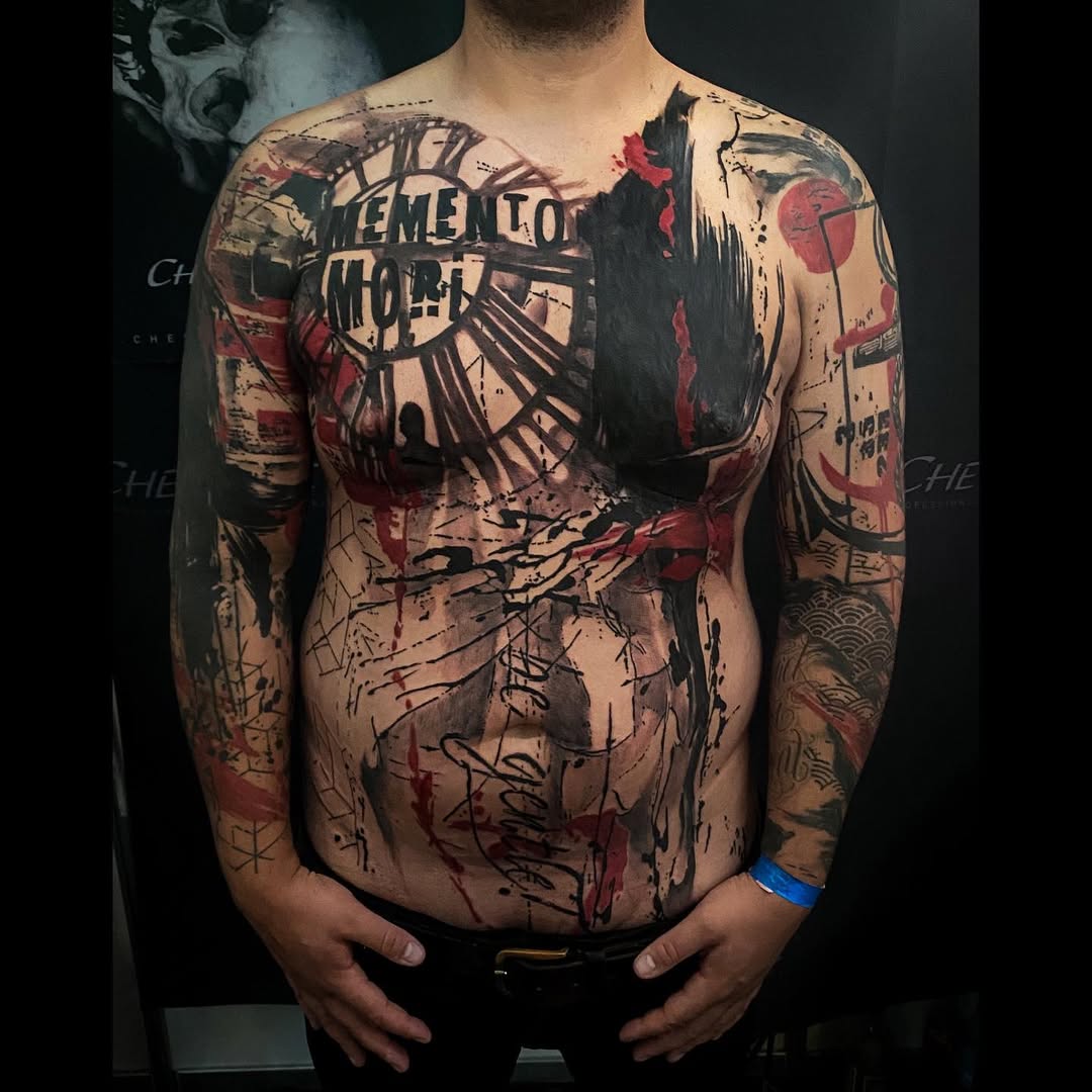 Trash Polka tattoo by Guido