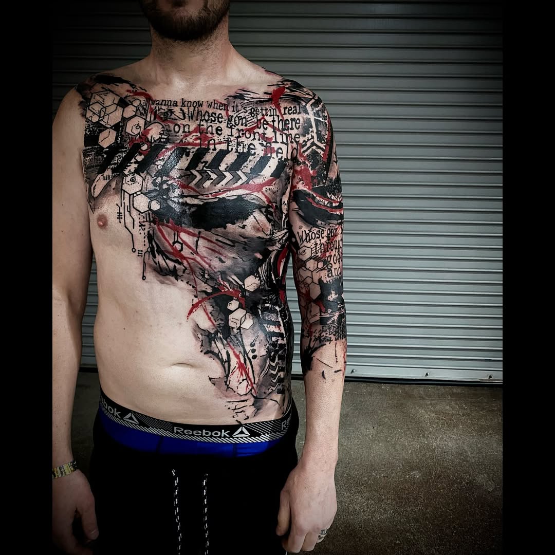 Trash Polka tattoo by Guido
