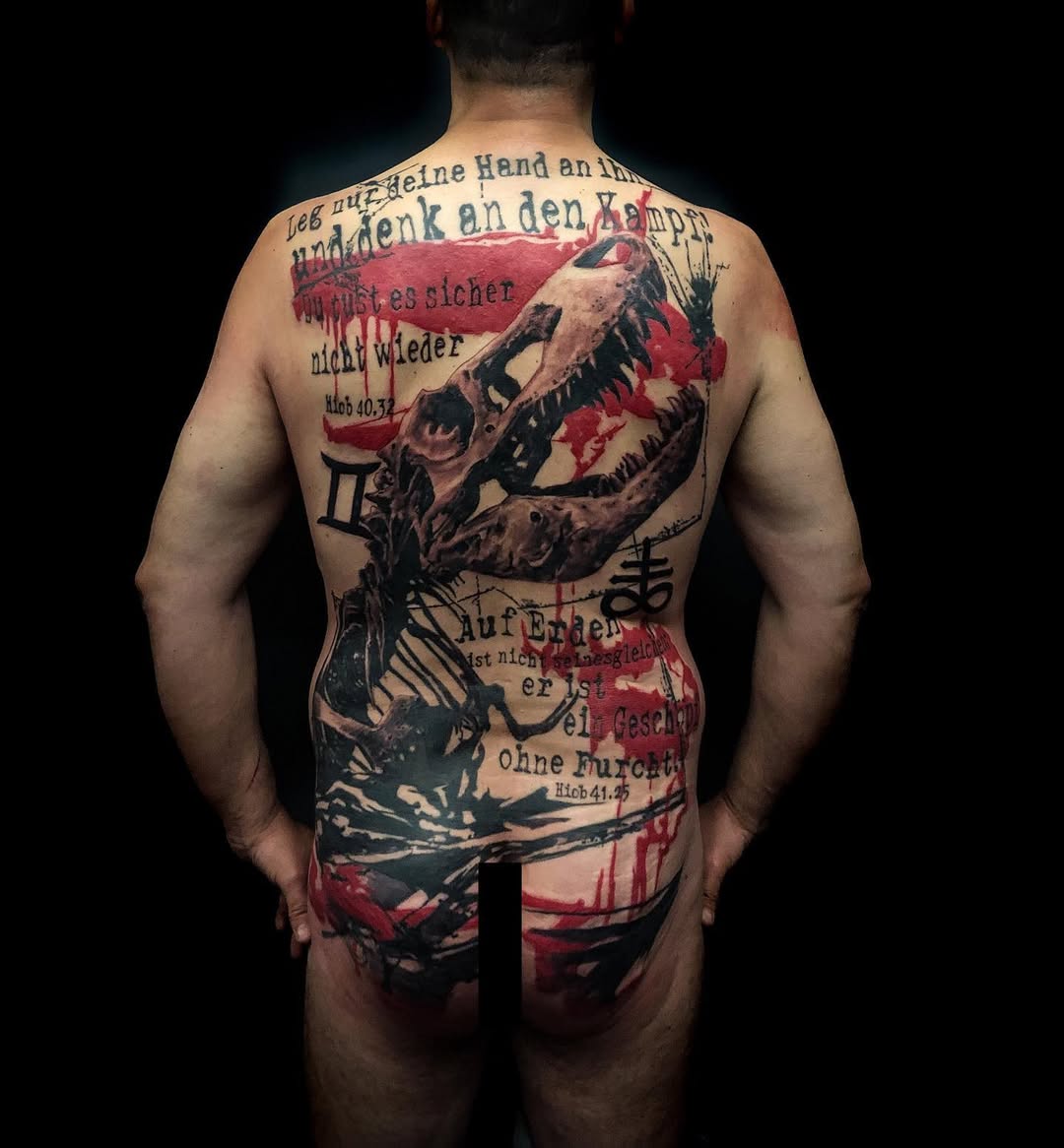 Trash Polka tattoo by Guido