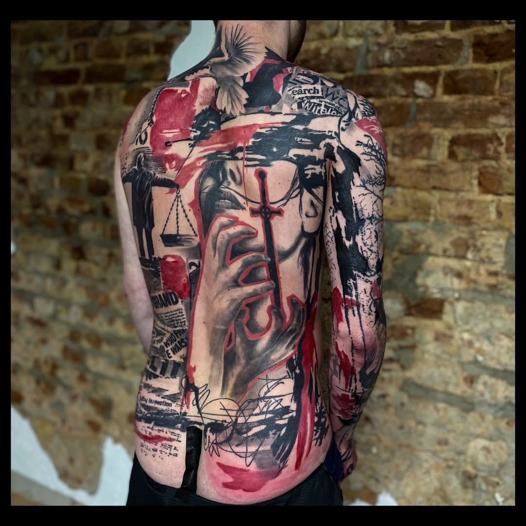 Trash Polka tattoo by Guido