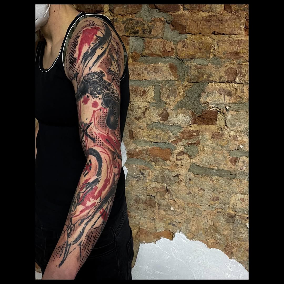 Trash Polka tattoo by Guido