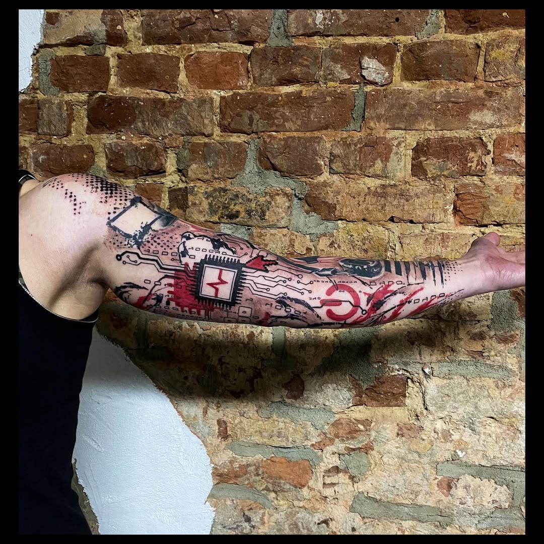 Trash Polka tattoo by Guido