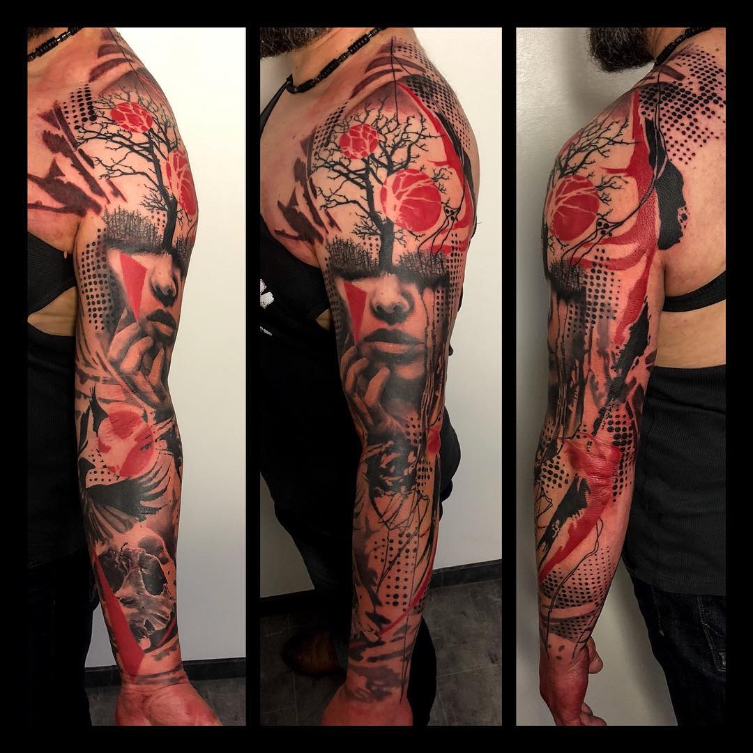 Trash Polka tattoo by Guido