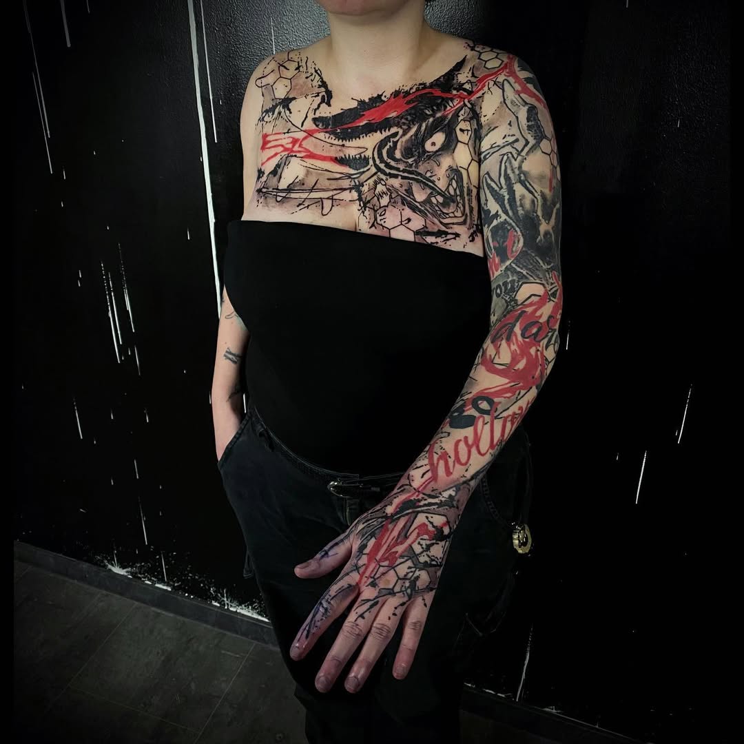 Trash Polka tattoo by Guido