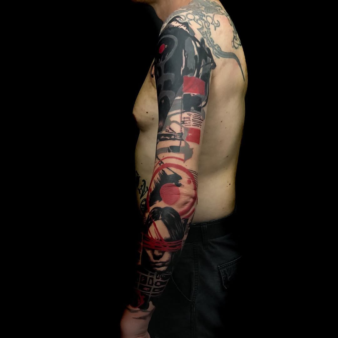 Trash Polka tattoo by Guido