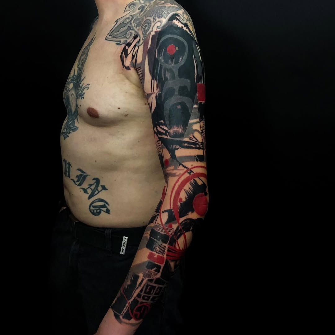 Trash Polka tattoo by Guido