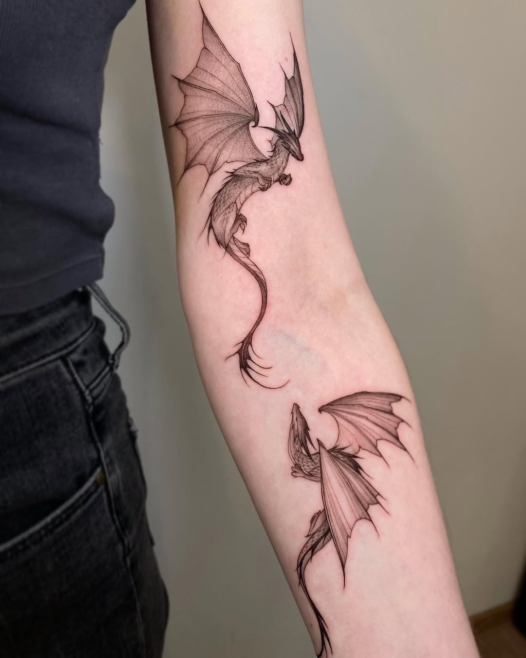 Unique style tattoo by Olga Koroleva