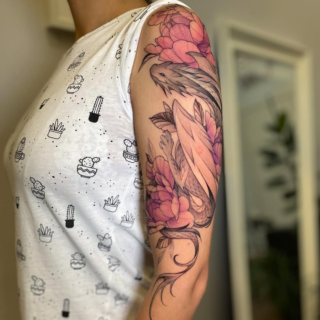 Unique style tattoo by Olga Koroleva