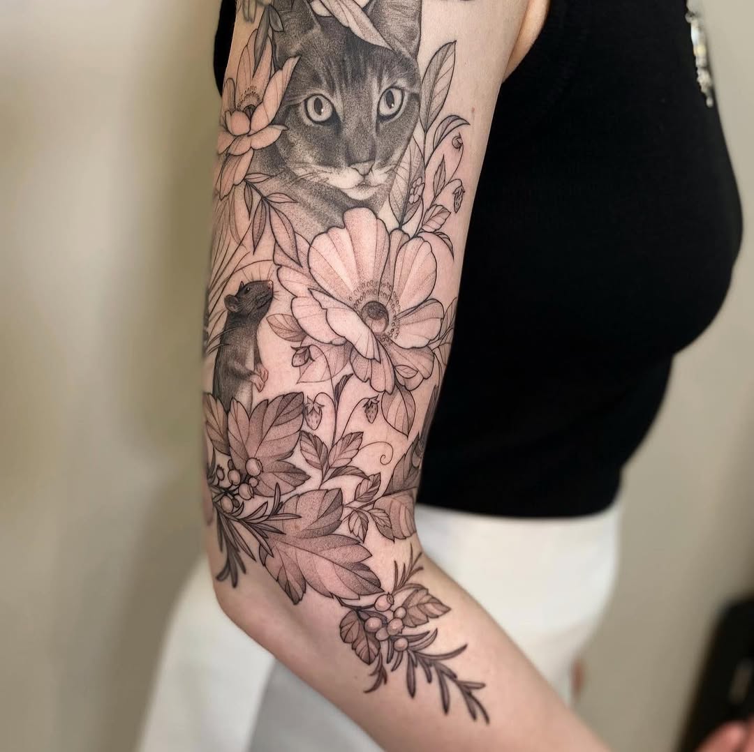 Unique style tattoo by Olga Koroleva