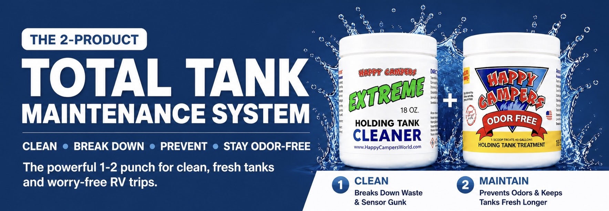 RV holding tank solution system