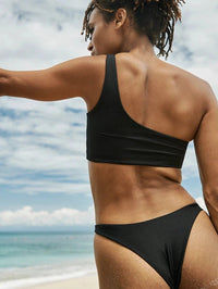 One Shoulder Bikini Top | The Banyak Top | black