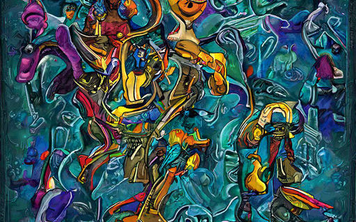 AI-generated abstract paintings