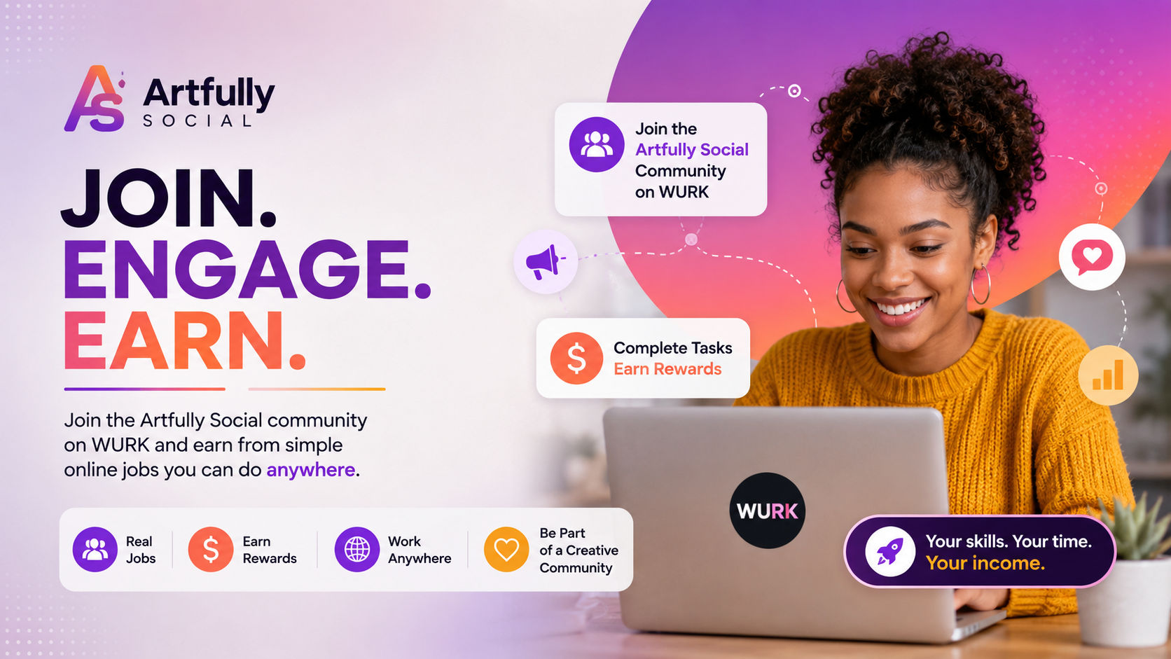 How to Join the Artfully Social Community and Start Earning Through WURK