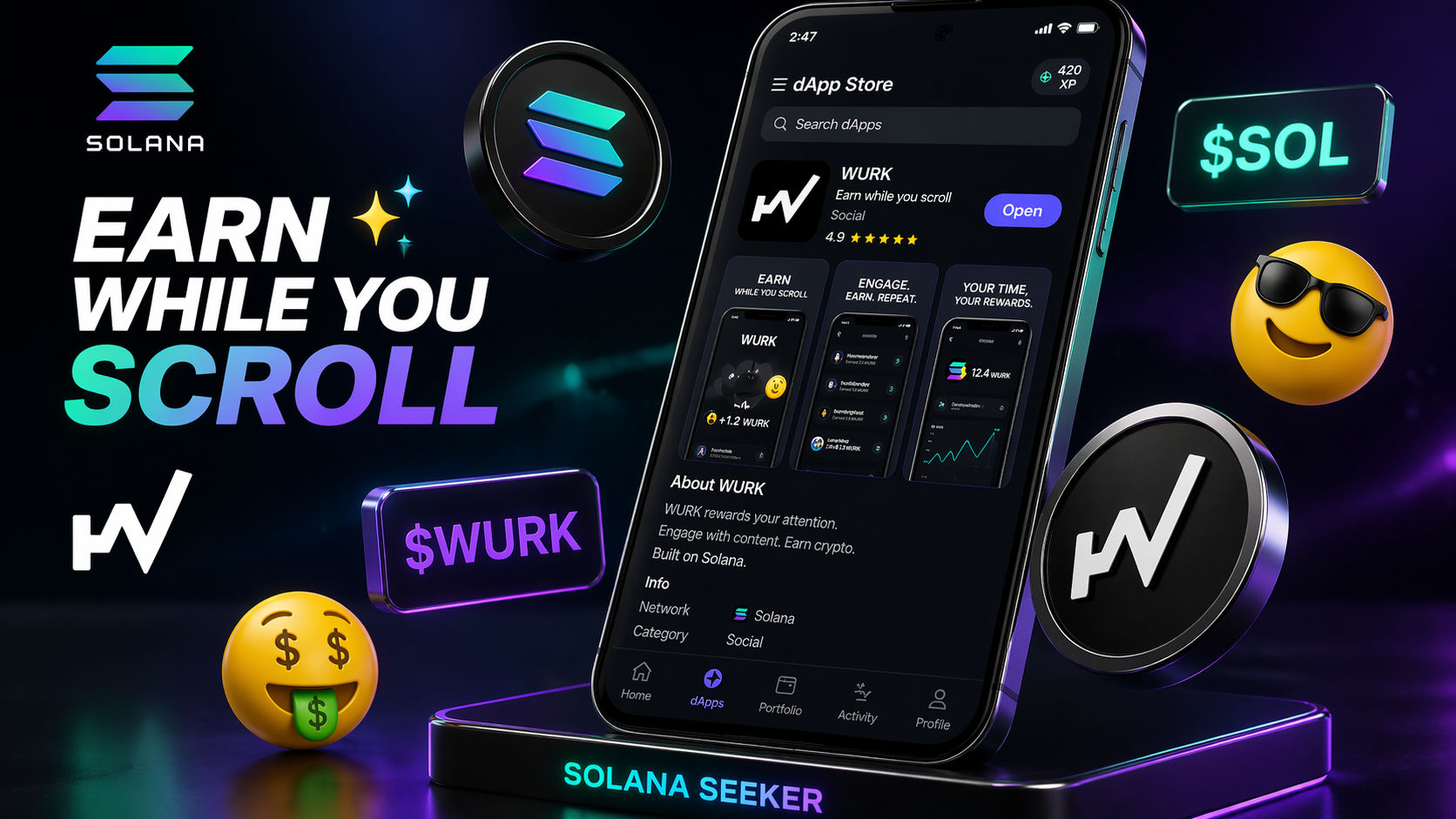 How I Turned My Solana Seeker into a Mini Side Hustle with WURK.fun Real Talk on Earning Crypto Microtasks
