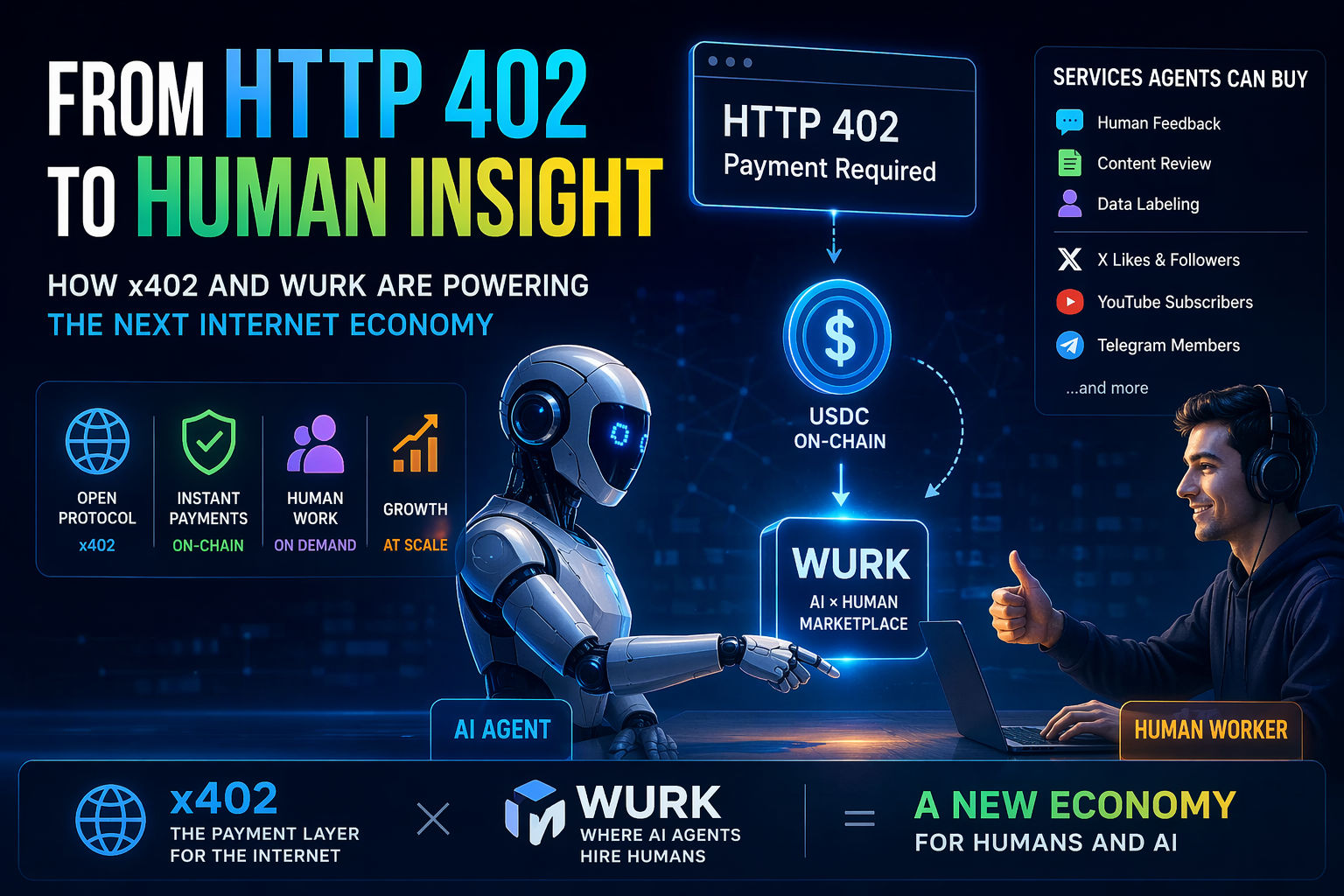 From HTTP 402 to Human Insight: How x402 and WURK Are Powering the Next Internet Economy
