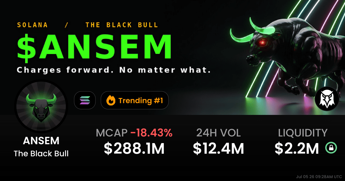 The Black Bull ($ANSEM): More Than a Meme,A Community That Refuses to Slow Down
