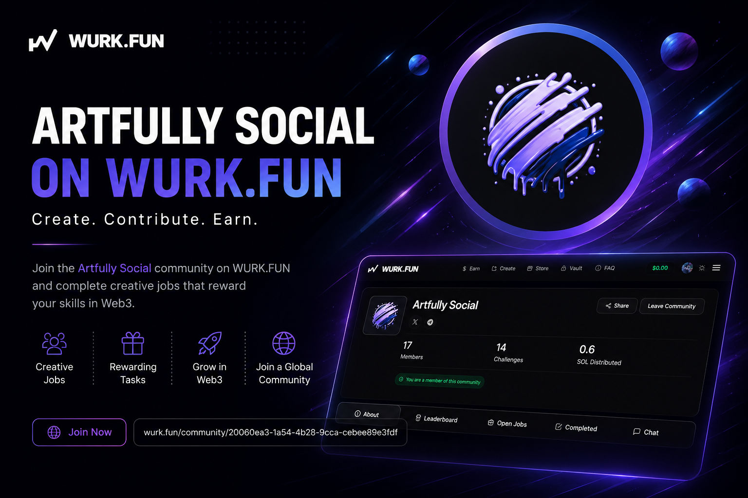 Join the Artfully Social Community on WURK & Start Earning with Creative Web3 Jobs