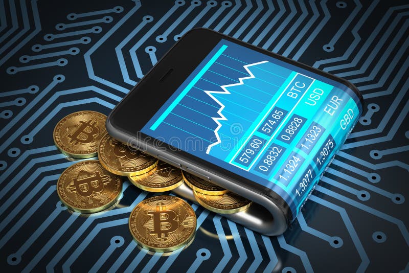 Smartphone wallet with gold coins flowing around it on a circuit background. It directly shows the “receive → hold → deploy” flow
