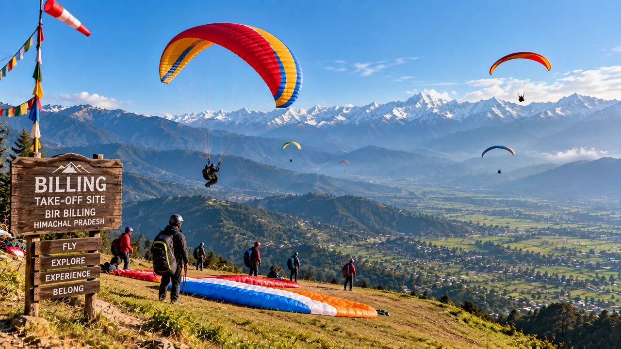 Billing paragliding take-off site near Bir Billing