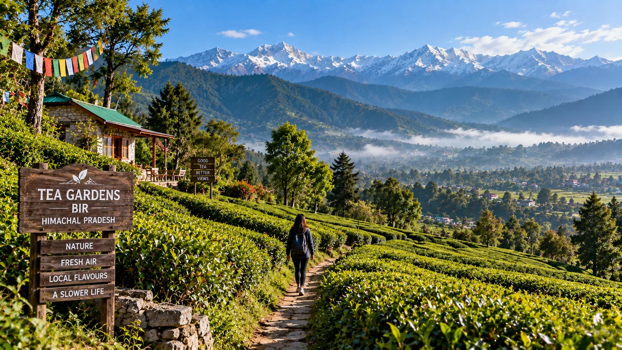 Tea gardens near Bir Himachal Pradesh