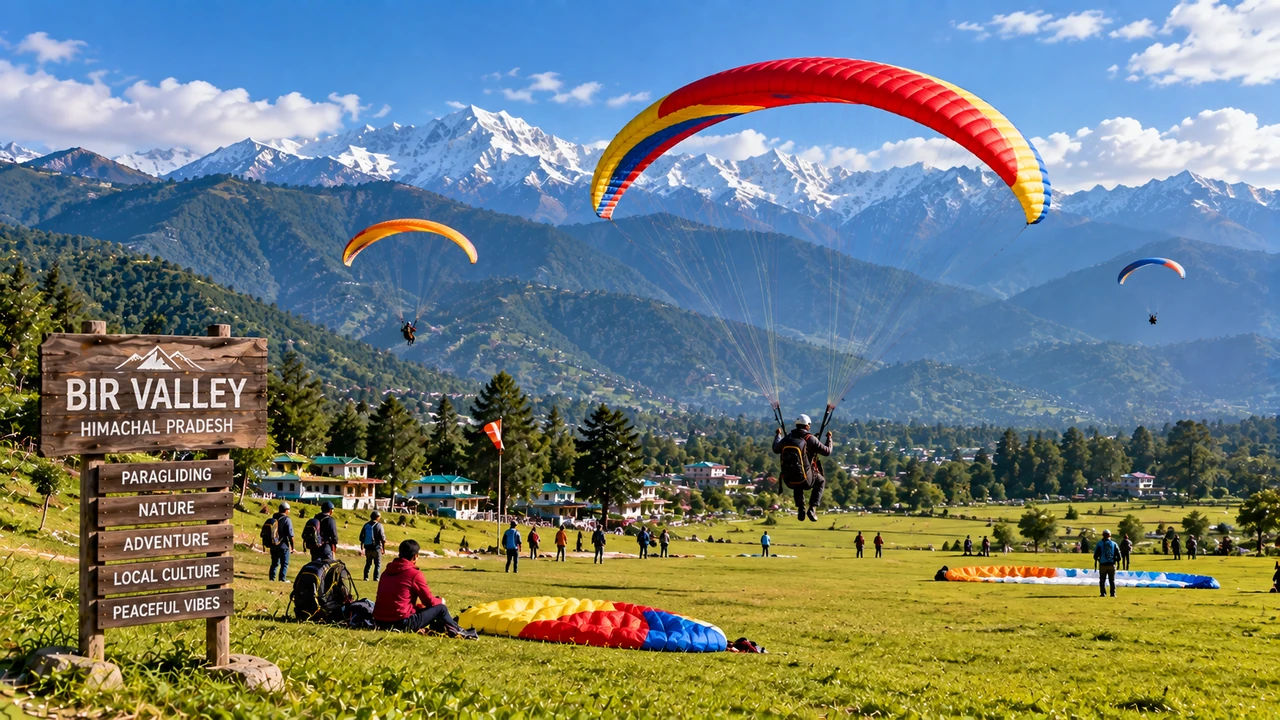 Paragliding landing site in Bir Himachal Pradesh