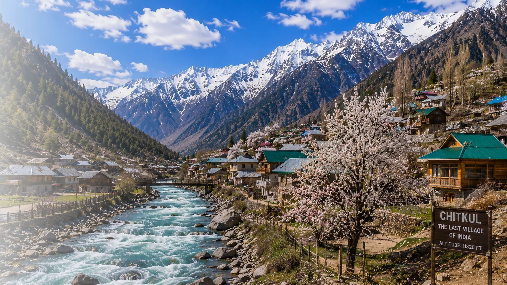Chitkul village in Kinnaur, Himachal Pradesh