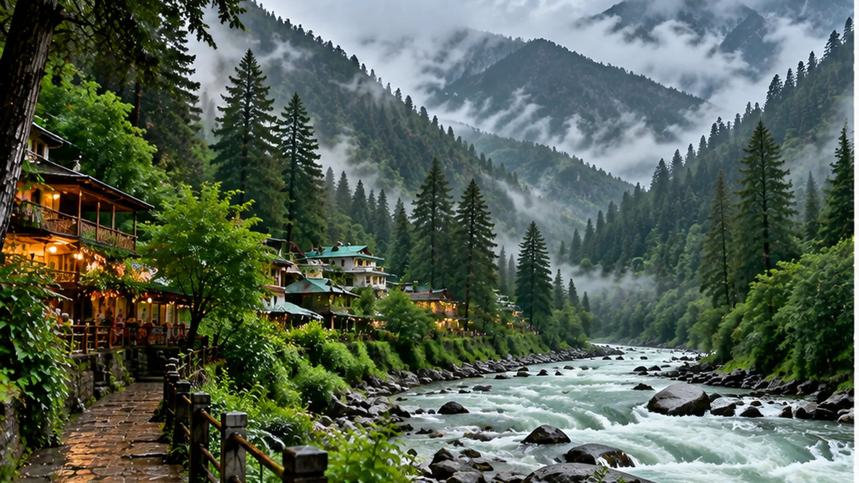 Kasol during monsoon in Himachal Pradesh
