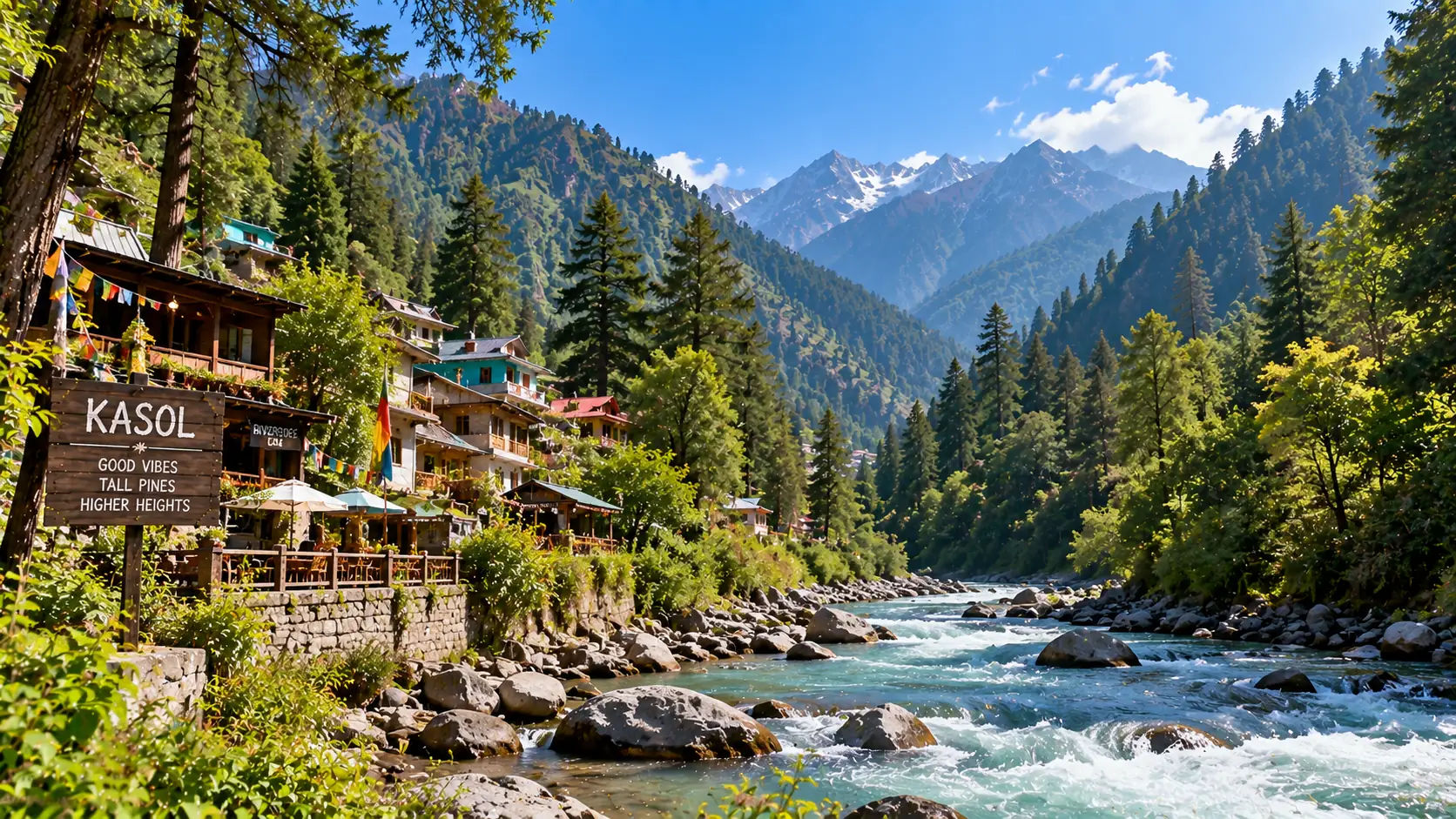 Kasol during summer in Parvati Valley