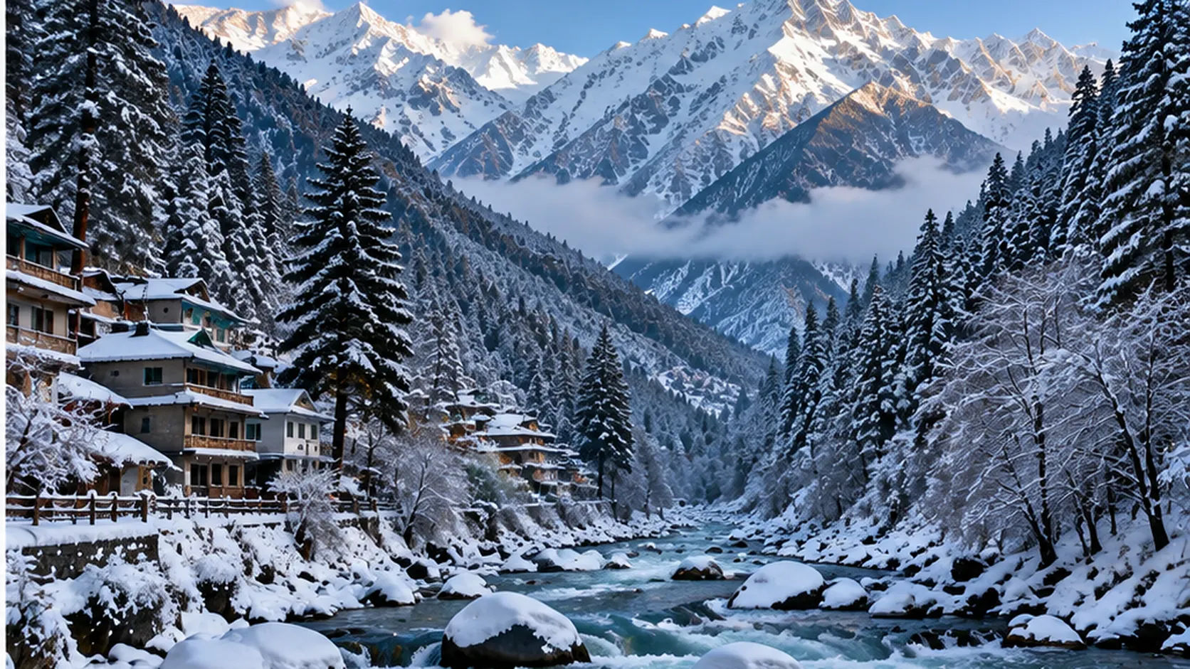 Winter landscape around Kasol