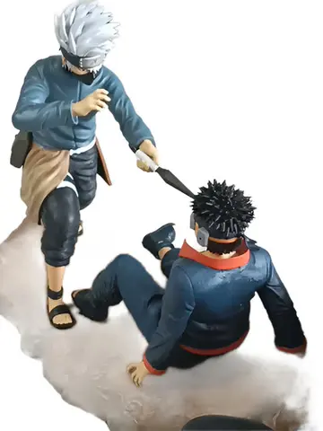Kakashi Obito Uchiha Estátua Resina Anime Naruto 14x Premium