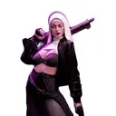 nun with gun colecionável em - foto 1