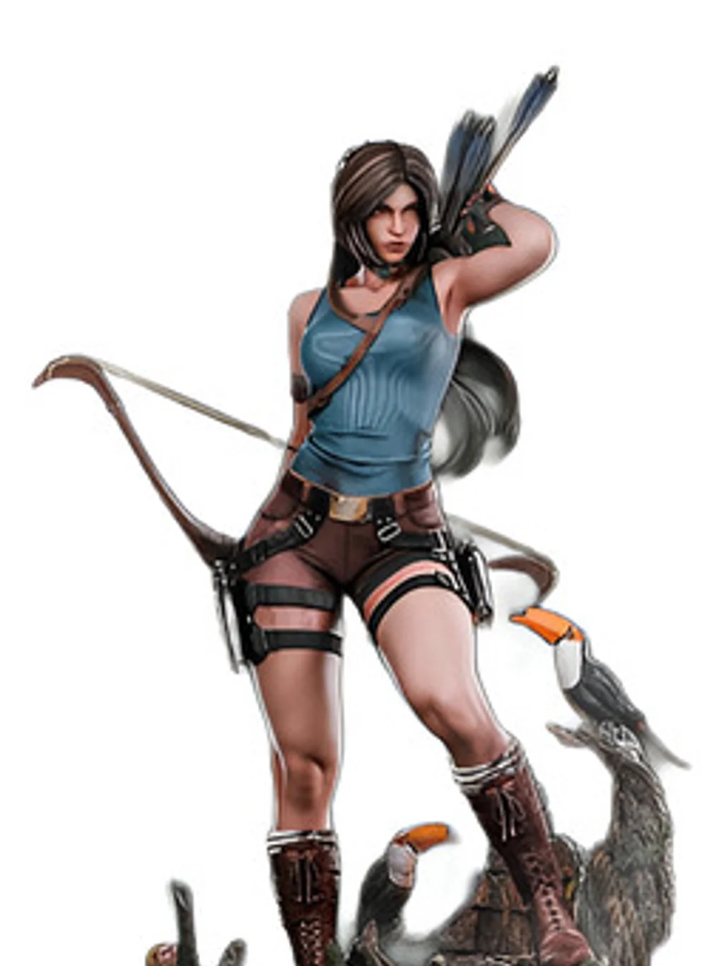 Figura Lara Croft Tomb Raider em resina 3D - Fidel Figures