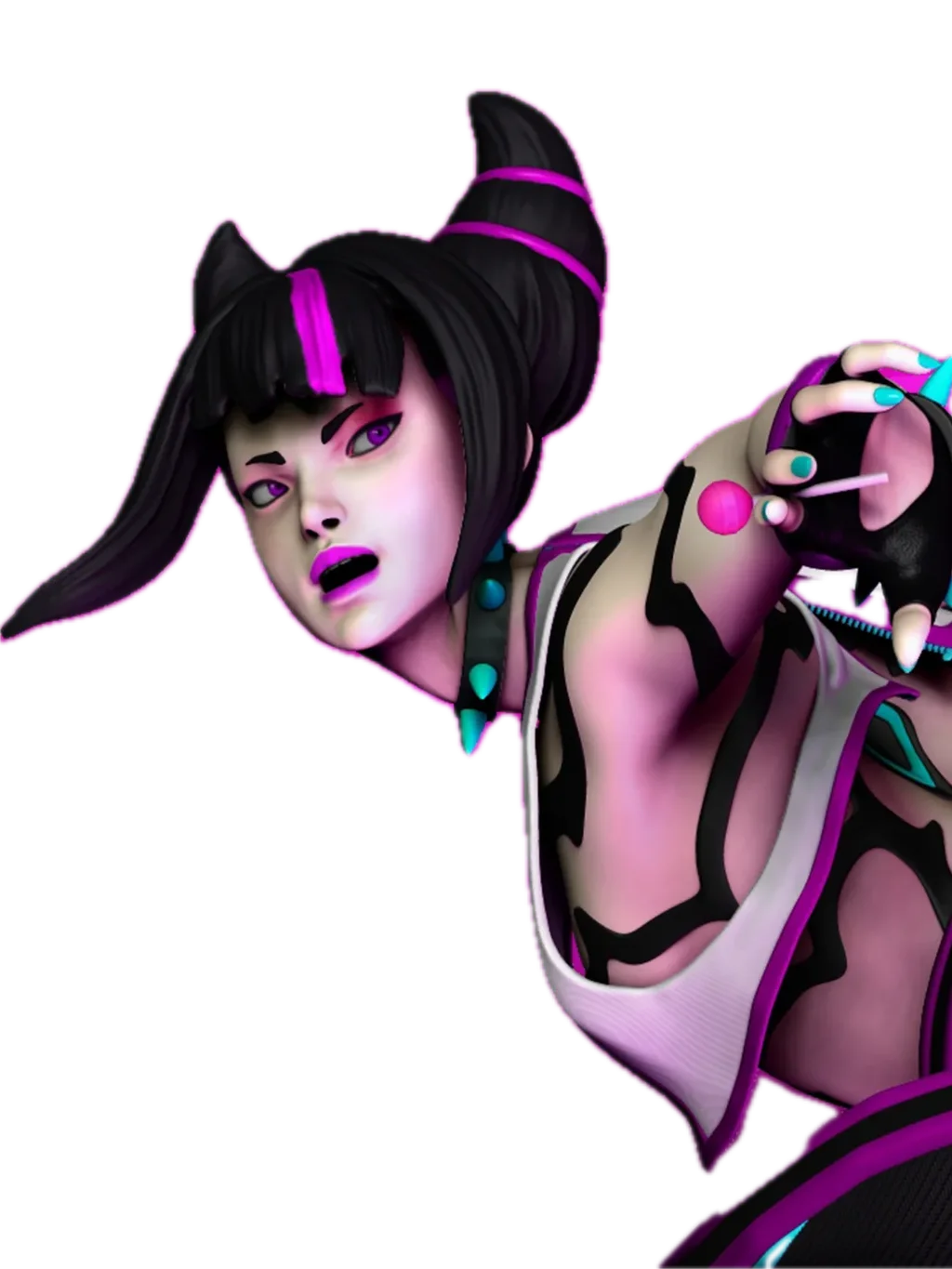 Figura juri han street fighter action em resina 3D - Fidel Figures