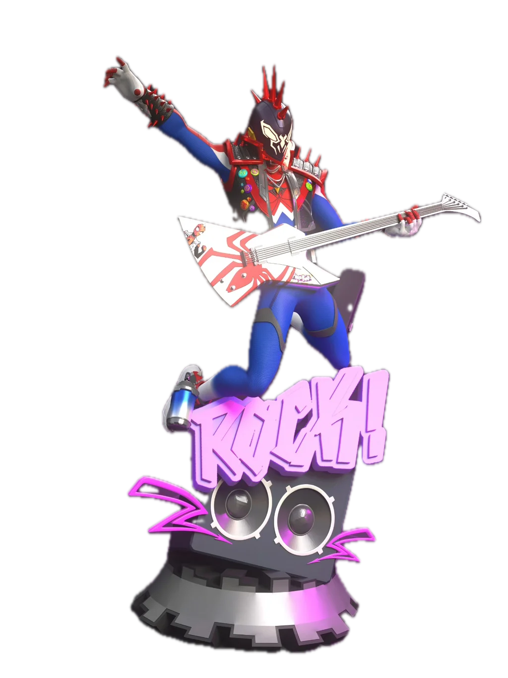 Figura spider-punk homem aranha em resina 3D - Fidel Figures