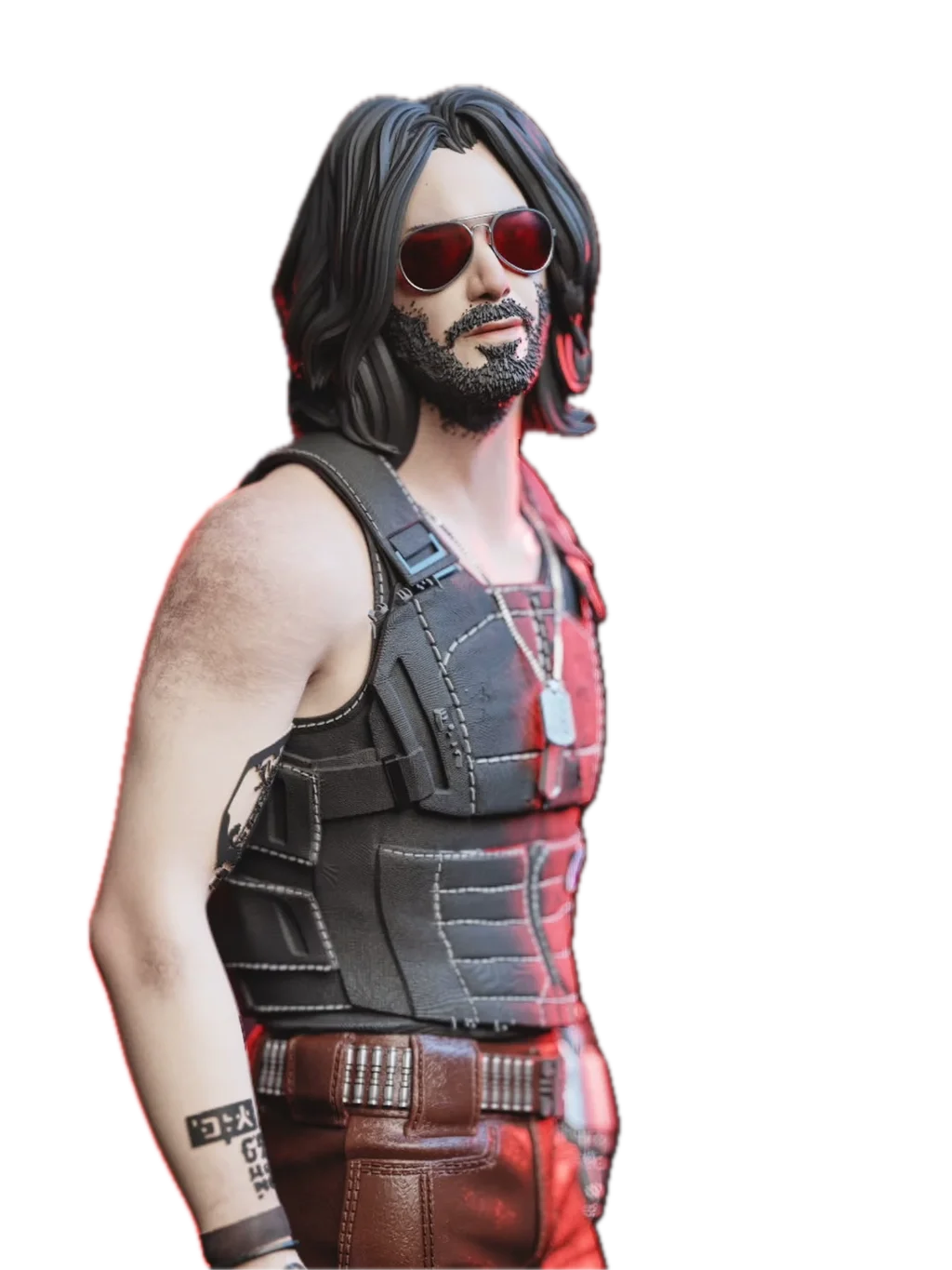 Figura johnny silverhand cyberpunk 2077 em resina 3D - Fidel Figures