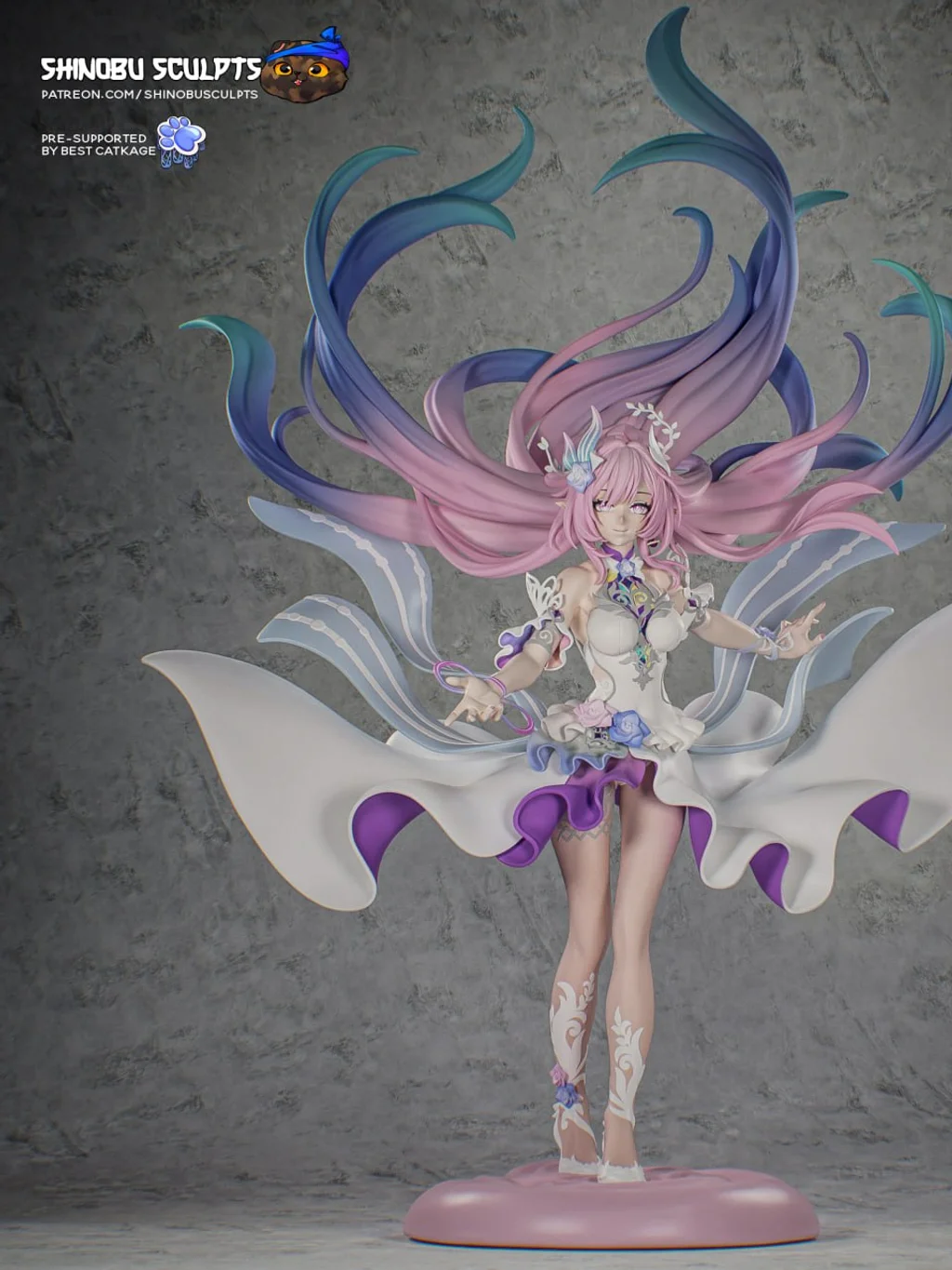 Figura elysia honkai impact 3rd em resina 3D - Fidel Figures