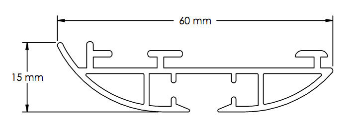 technische tekening KS gordijnrails