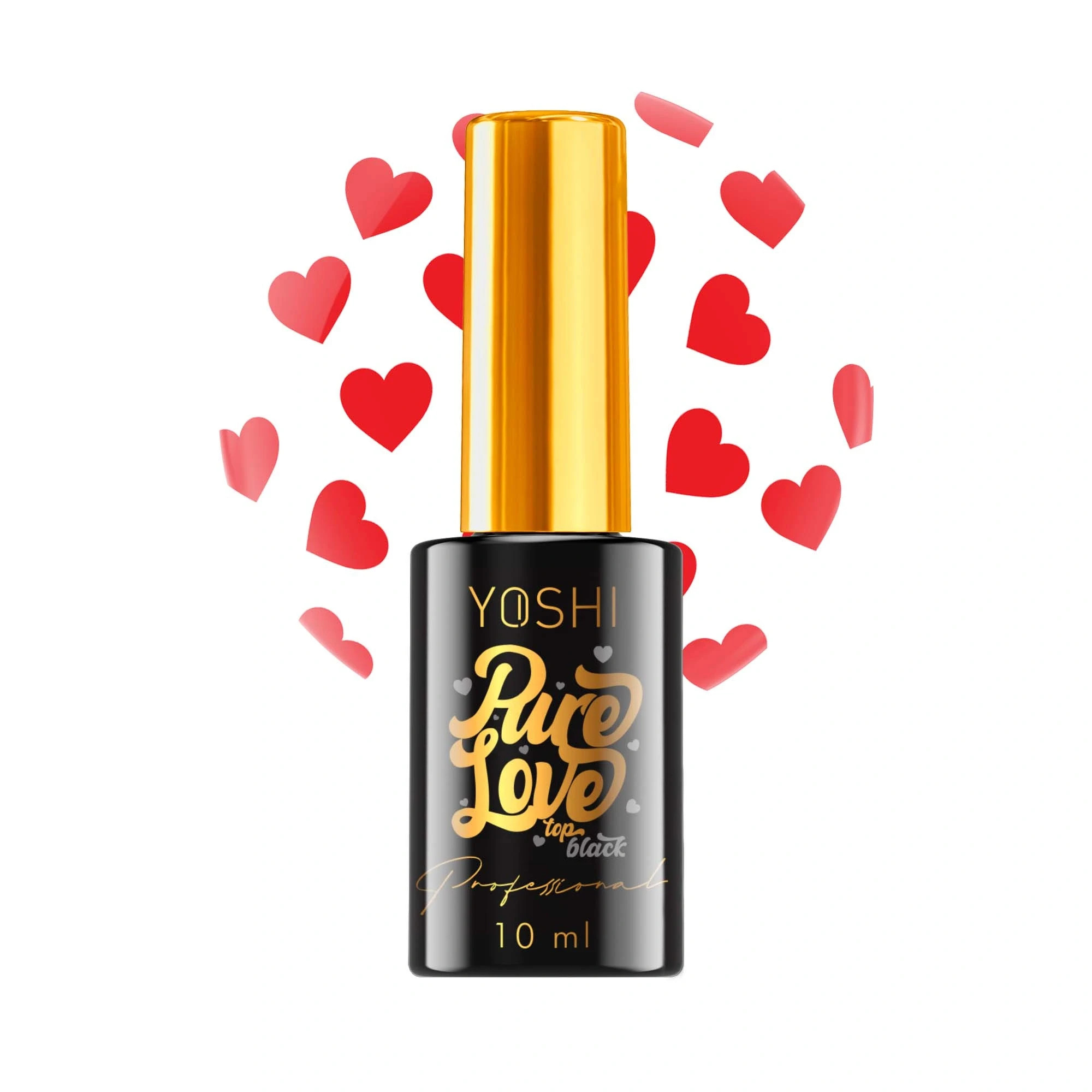 Yoshi Top Polish Heart-shaped Speckled Red - Pure Love LED UV 10ml