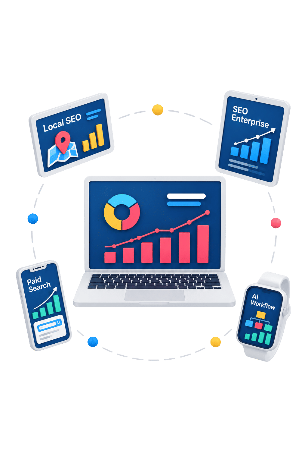 Digital marketing performance dashboard graphic