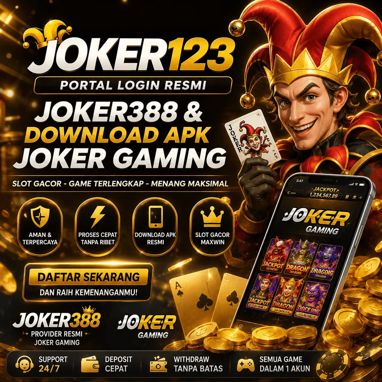 banner JOKER123 - Portal Login Resmi Joker388 & Download Apk Joker Gaming