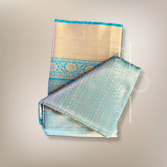 Sea Green Golden Banarasi