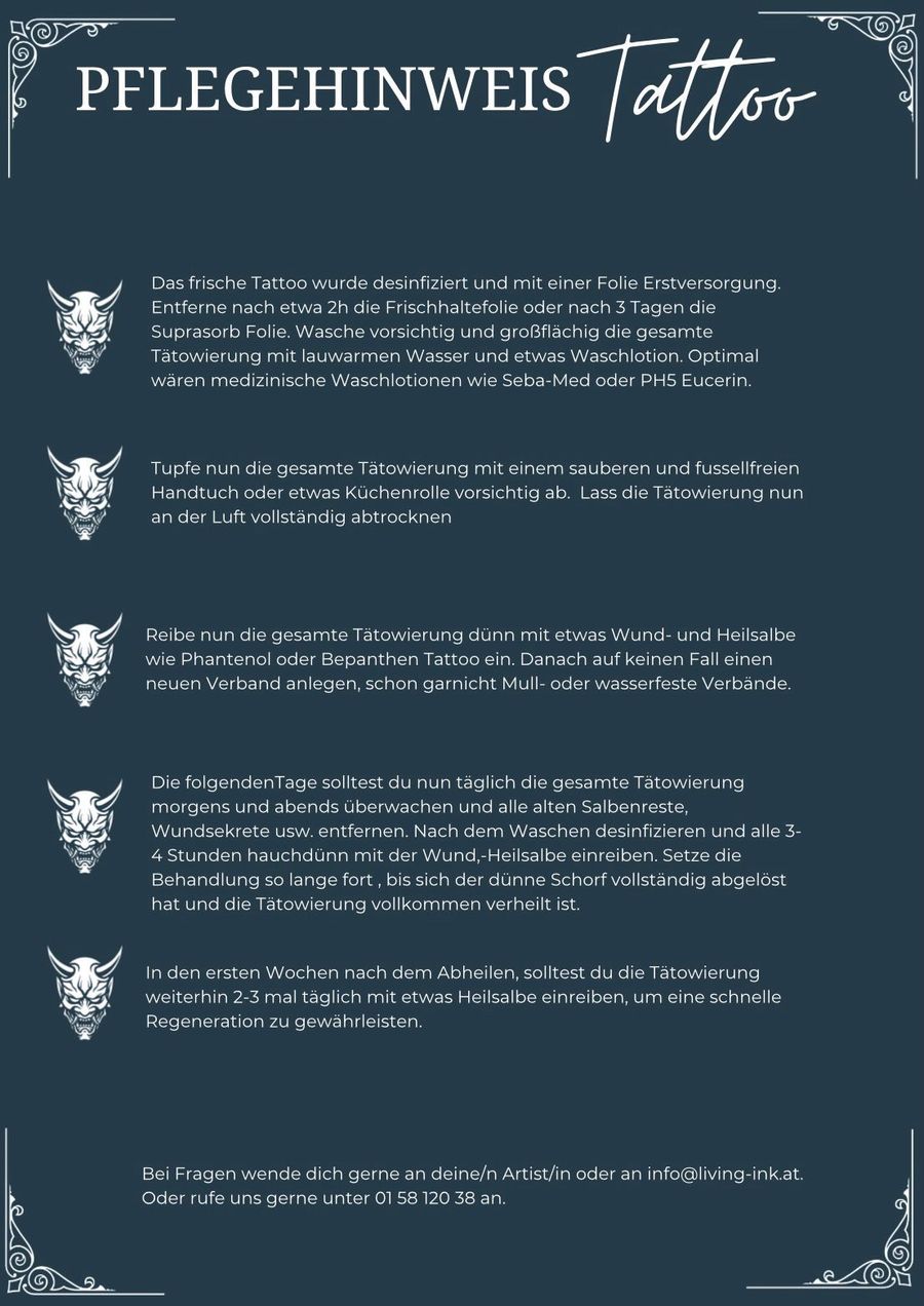 Pflegehinweise für dein Tattoo