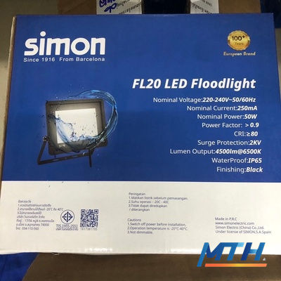 โคมฟลัดไลท์ LED  50W SIMON DAY E0-0157 FL20 แสงขาว รูปหน้าปก